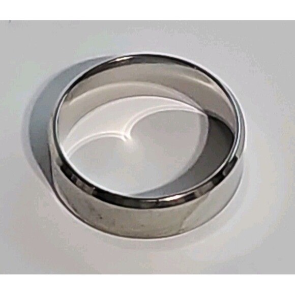 Fashion Solid Color Stainless Stee Band Ring size 6 Men's Color silver (US) - Picture 3 of 5
